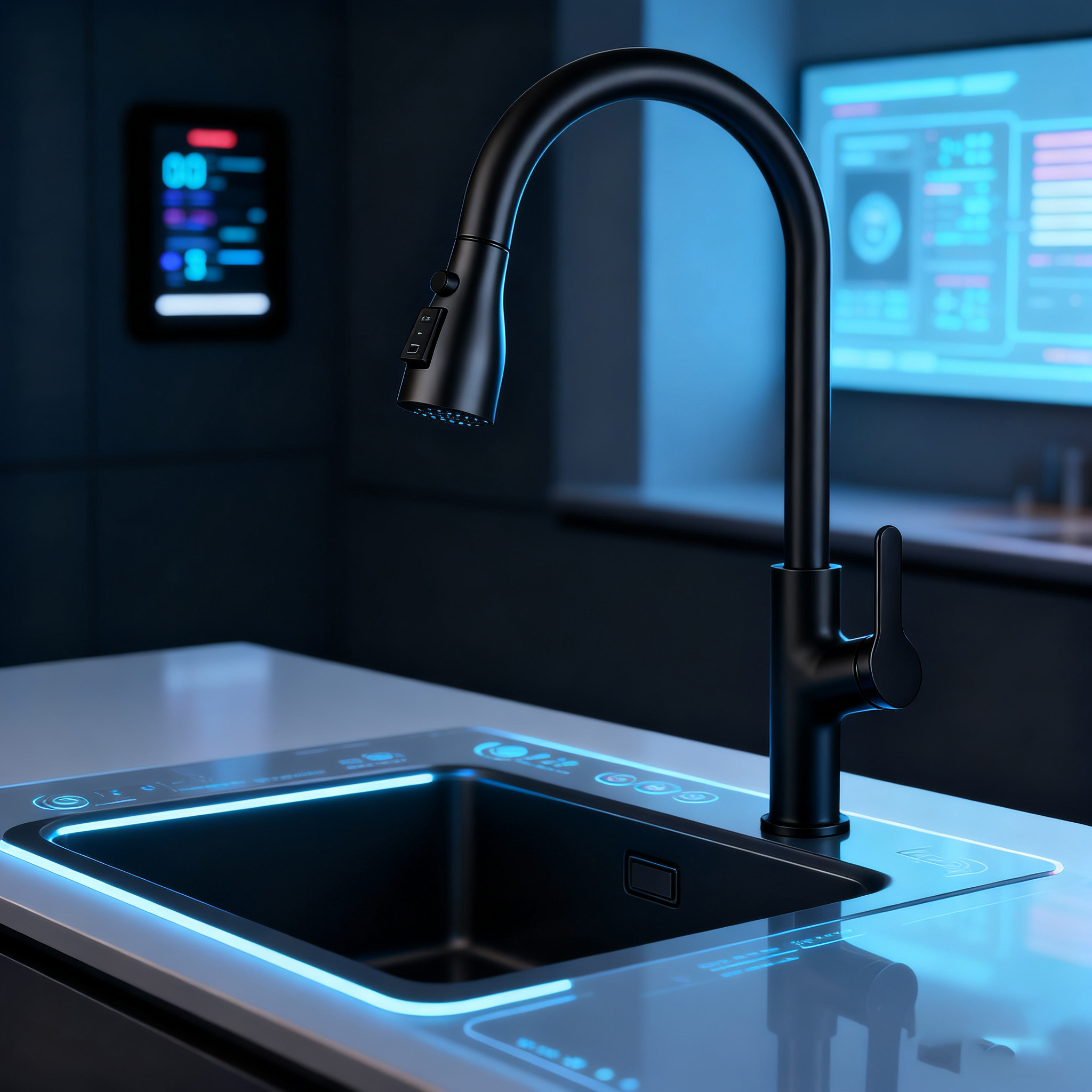 Commercial Pull-Down Matte Black Zinc Alloy Kitchen Faucet with Chrome-Plated Tap and Dual-Mode Sprayer 