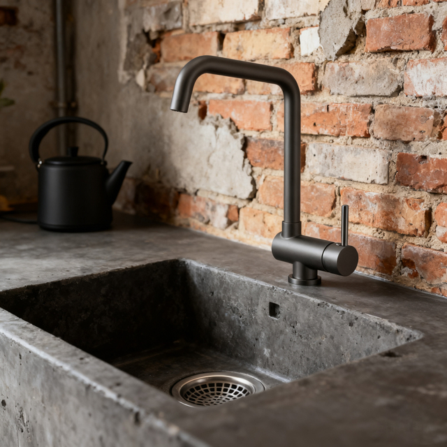 Modern Brass Kitchen Faucet in Chrome Finish Fixed Spout Mixer for Residential or Commercial Projects 