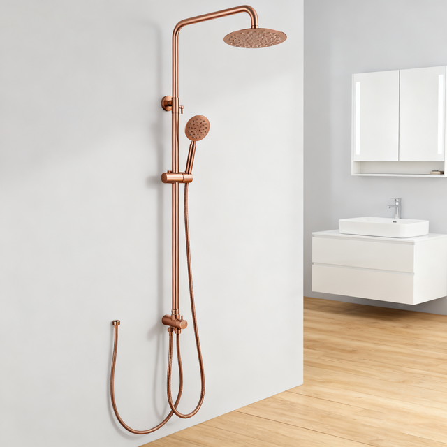 Round 304 Stainless Steel Single Cold Shower Set | Matte Black & Brushed Finishes | Landonbath