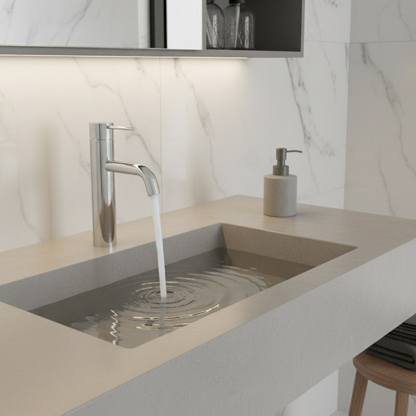 Modern Round Body Stainless Steel Basin Mixer Faucet DF-S4901 – Brushed or Polished 304 Stainless Steel Bathroom Tap with Curved Spout and Single Lever Handle Eco-Friendly Vessel Sink Mixer OEM Manu