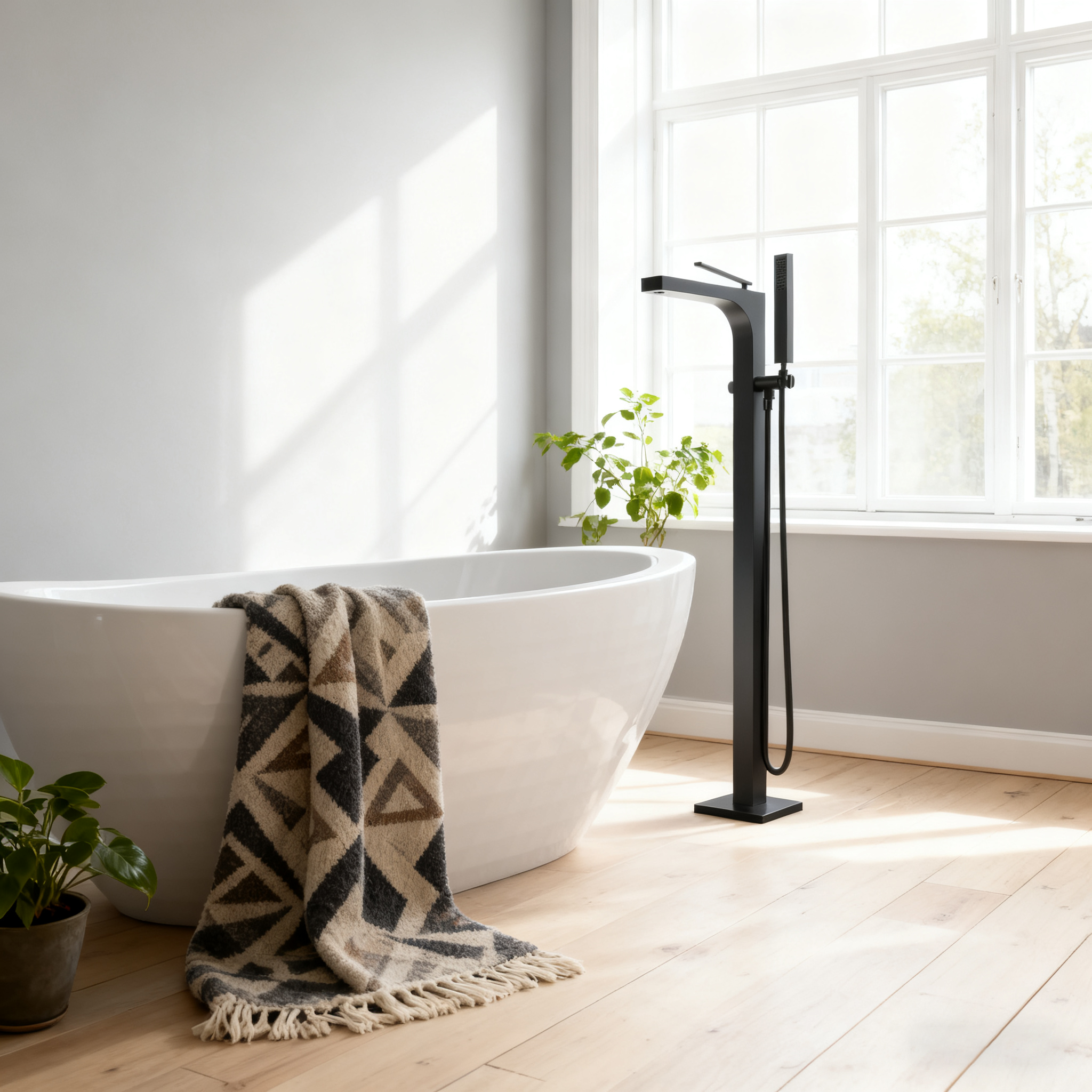 High-flow freestanding bathtub faucet