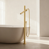Stainless Steel Luxury Gold Freestanding Bathtub Faucet Shower Tap