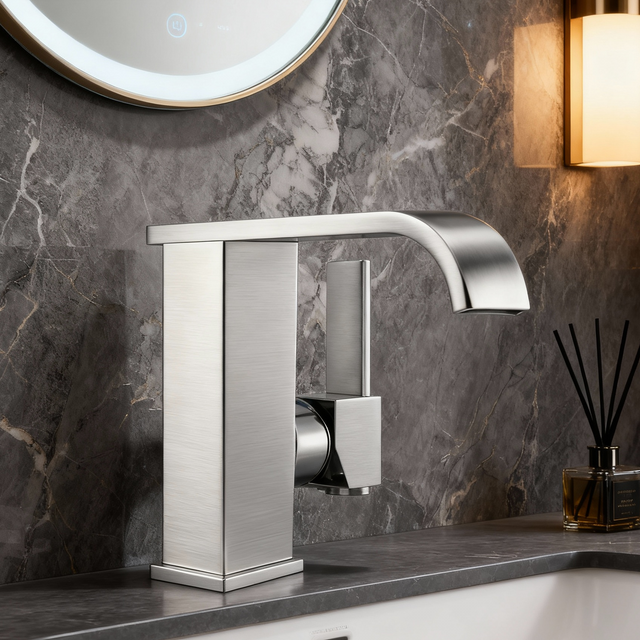 DF-02015B DR Brass Basin Faucet – Square Design Single Handle Bathroom Mixer Tap