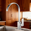 Chrome Kitchen Faucet in High Arc Brass Mixer Tap for Modern Home and Apartment Projects