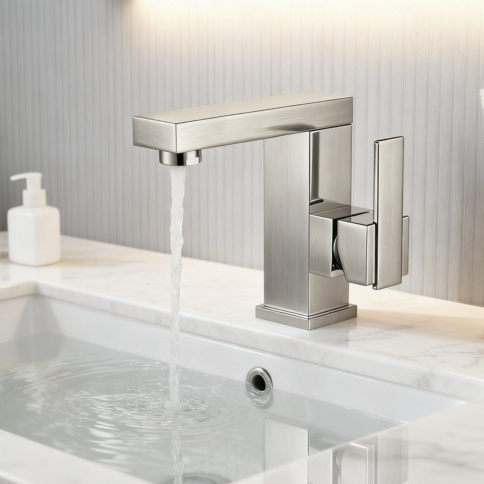 DF-02011B – DR Brass Basin Faucet Modern Geometry Premium DR Brass. Elevated Water Experience