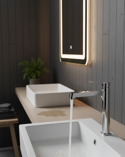 Oil Rubbed Bronze Wall Mounted Single Handle Bathroom Sink Faucet with Wide Spread Spout Aerated Flow and Rust-Resistant Finish for Modern Vessel and Undermount Sink Designs