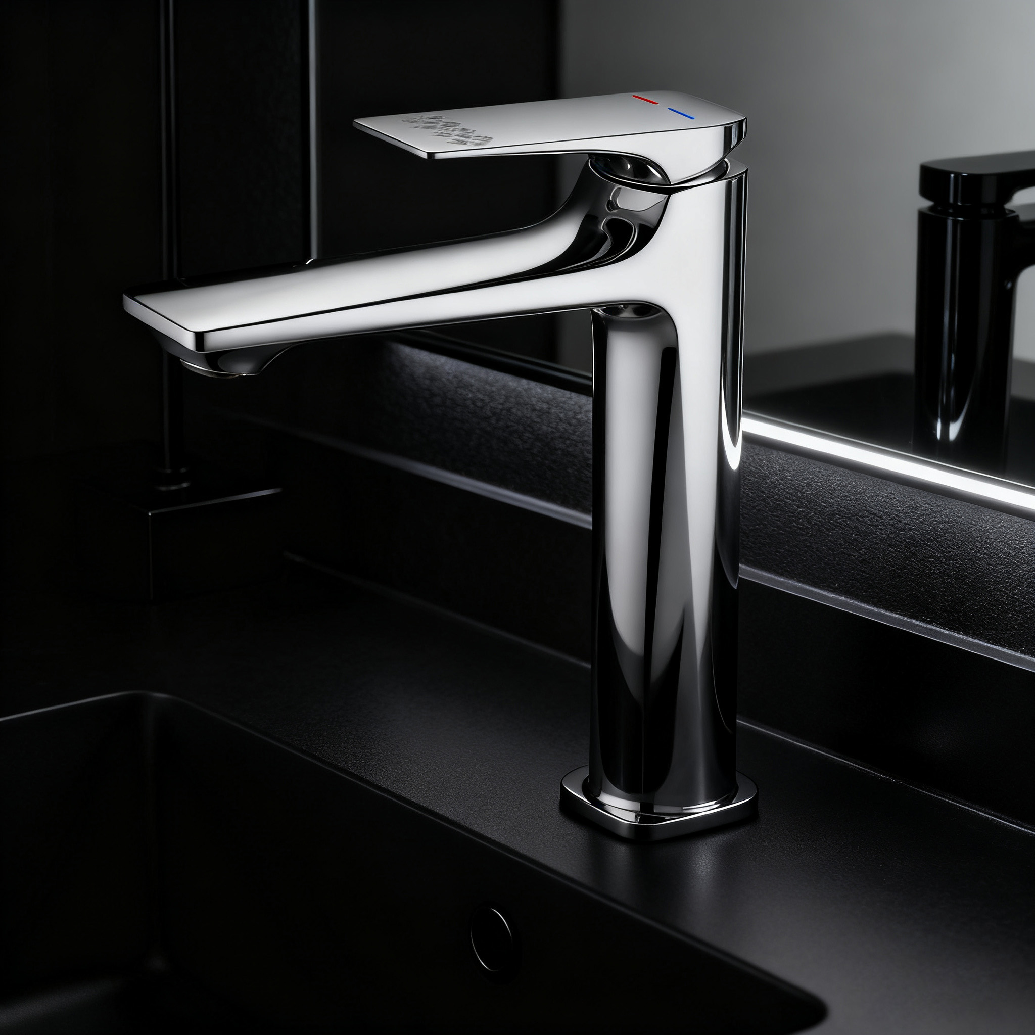 Tall Countertop Basin Faucet, Modern Brass Mixer Tap for Above Counter Vanity Sink