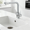 Modern Brass Kitchen Faucet with Dual Water Outlet and Zinc-Alloy Handlefor Project-Ready Quality 