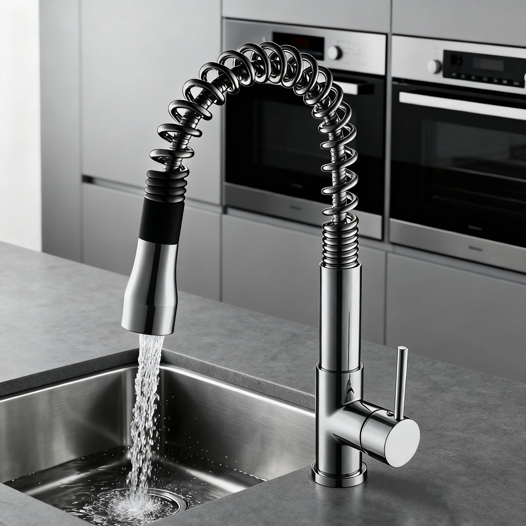 Commercial-Style Brass Kitchen Faucet with Pull-Down Sprayer for kitchen Project Global Supply