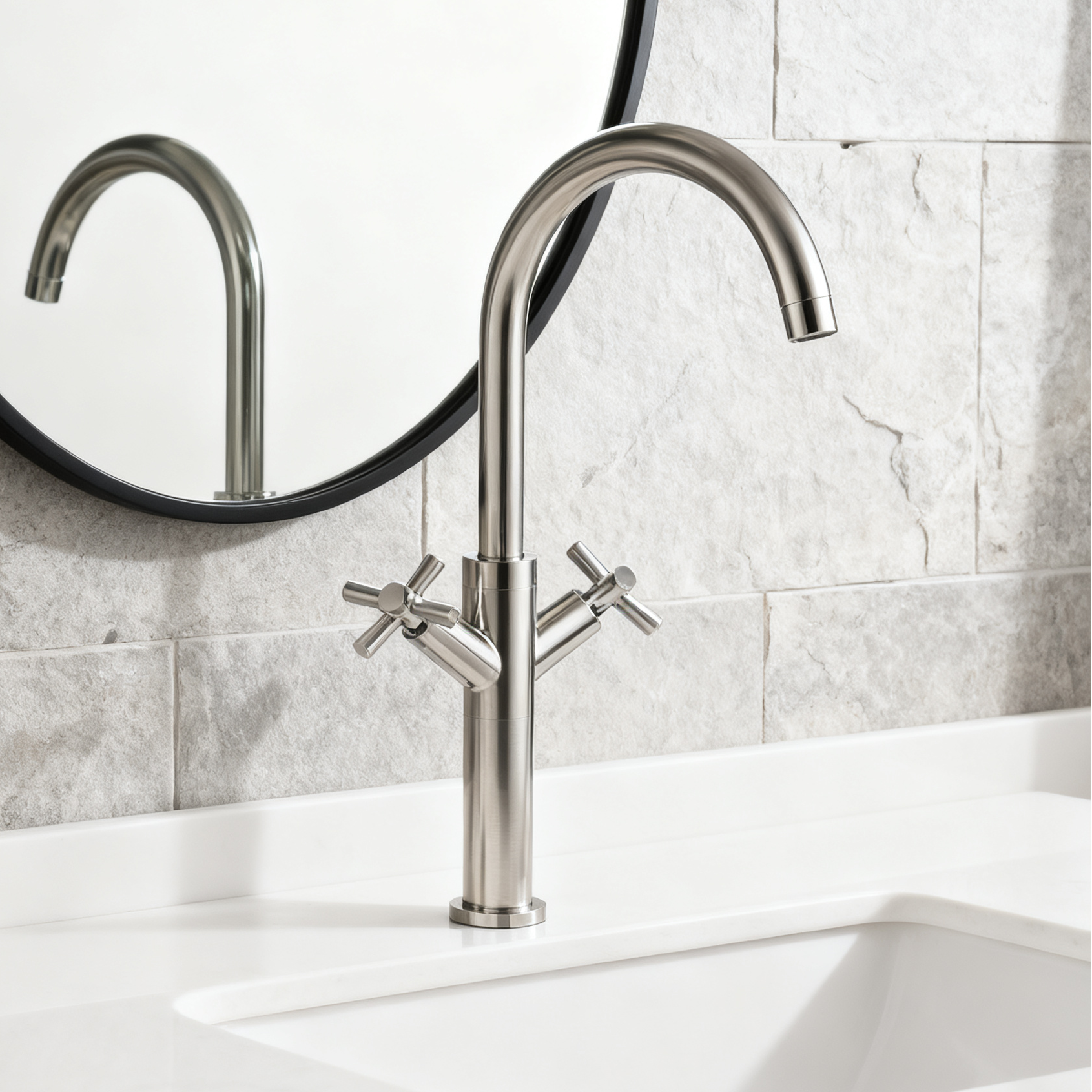 DF-03013H DR Brass Basin Faucet – Modern Single Handle Mixer with Water-Saving Sprayer Function