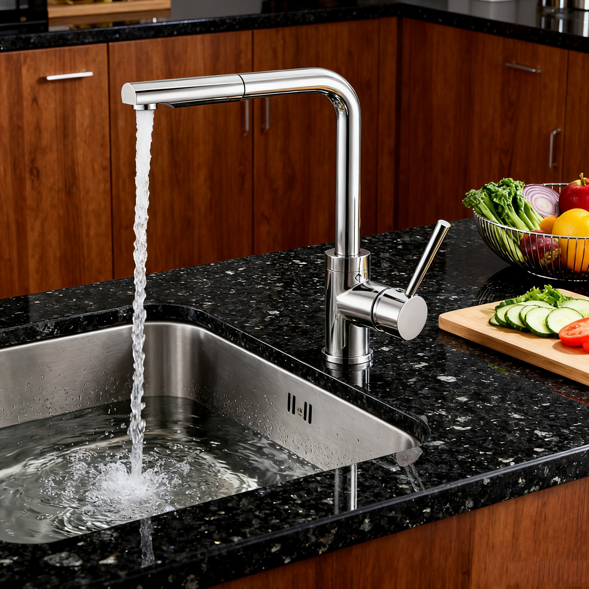 Premium Solid Brass Kitchen Faucet with Pull Out Sprayer and Durable Single Handle Sink Mixer Tap for Modern Kitchens
