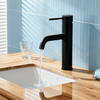 DF-4901 Brass Basin Mixer Tap Elegant Matte Black Single Handle Bathroom Faucet with Aerated Sprayer for Modern Countertop Basins Product Overview
