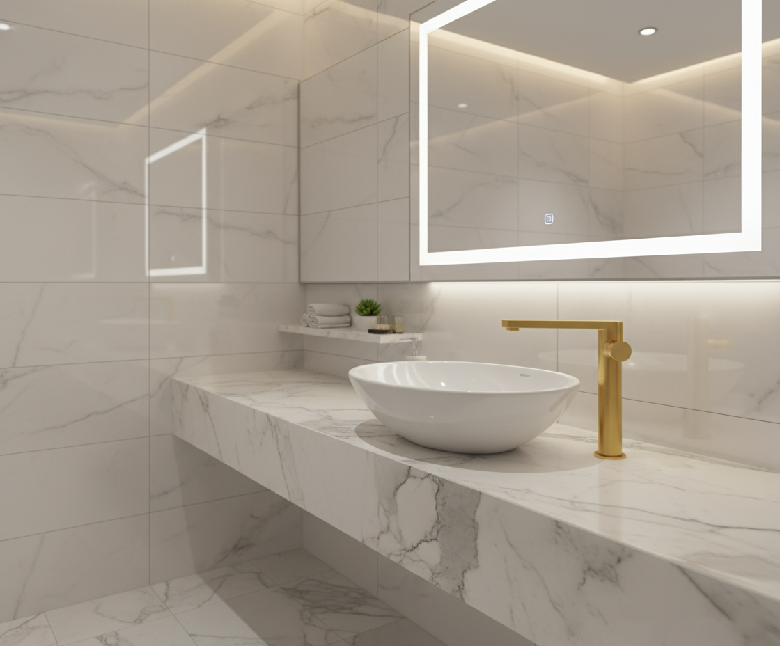 Brushed Rose Gold Tall Basin Faucet – 304 Stainless Steel | Vessel Sink Mixer