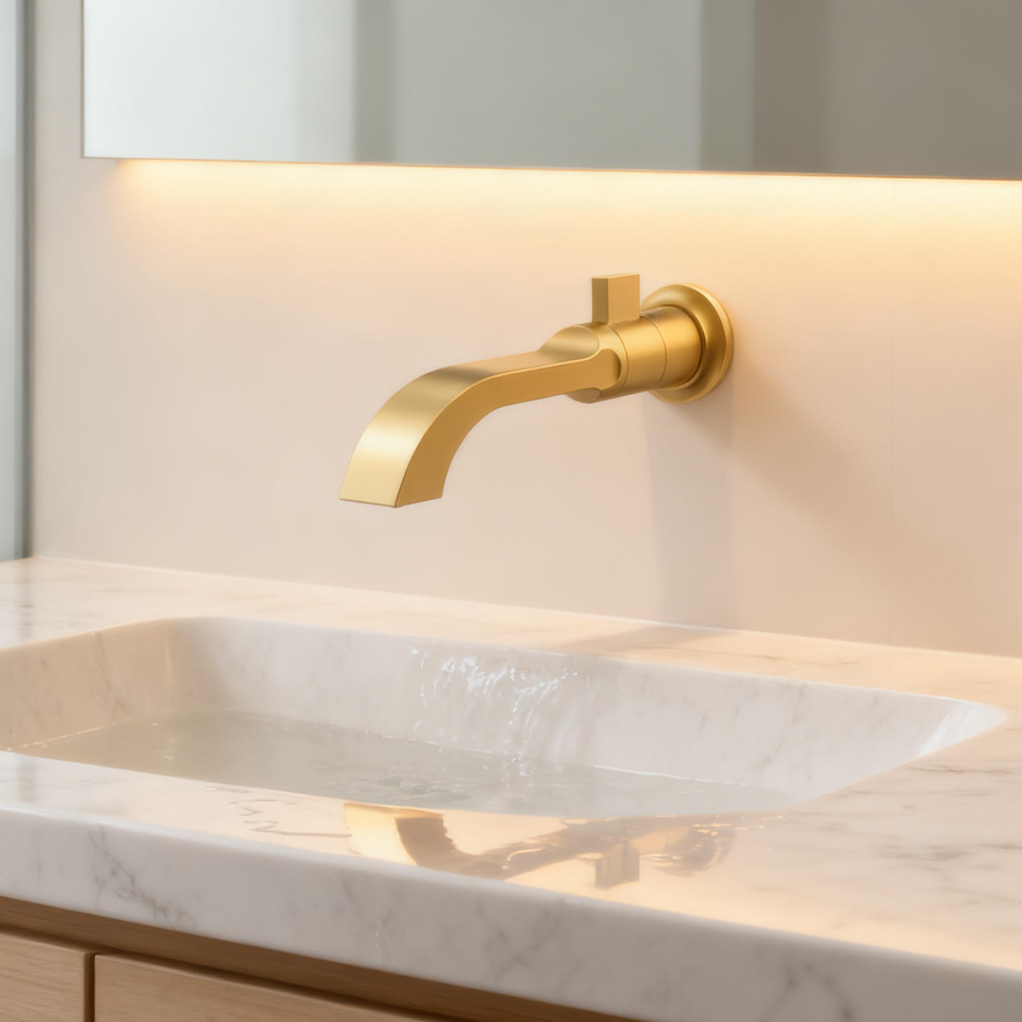 DF-1505 Low-Lead Brass Wall-Mount Basin Faucet KEROX Cartridge